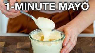 Homemade Mayonnaise in 1 Minute  How To Make Mayonnaise With An Immersion Blender easy healthy [upl. by Tempa45]