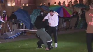 UCLA encampment attack Authorities using facial recognition to ID suspects [upl. by Acnayb]