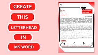 An easy Tutorial to make Letterhead in MS WORD [upl. by Nekcarb]