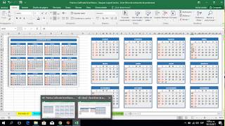 Como hacer un calendario en excel 2016 [upl. by Helgeson]