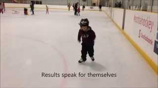 4 year old learned to ice skate in 6 public skates on Balance Blades [upl. by Aekin391]