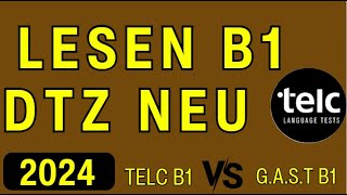 DTZ TELC B1 Lesen 2024  B1 Test Leseverstehen  Prüfung B1  DTZ GAST [upl. by Nnaul821]