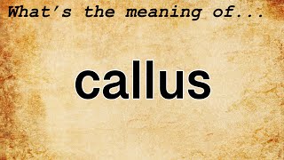 Callus Meaning  Definition of Callus [upl. by Panchito]