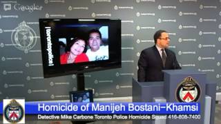 Suspect Wanted In Toronto Homicide of Manijeh Bostani−Khamsi 78 [upl. by Garcon]