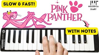 PINK PANTHER 🔍 THEME SONG  Melodica Tutorial Notes [upl. by Carlick]