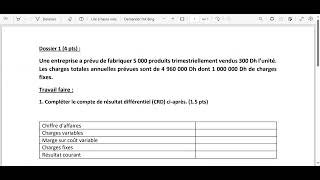 Concours formateursOFPPT Comptabilité amp Gestion 2023 comptederésultatdifférentiel [upl. by Zzahc]