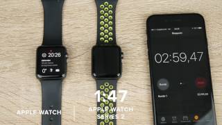 APPLE WATCH vs APPLE WATCH SERIES 2 Nike  Speedtest  4K [upl. by Nylhtak198]