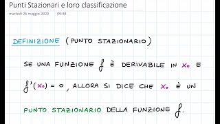 Punti Stazionari di una Funzione y  fx [upl. by Evelin43]