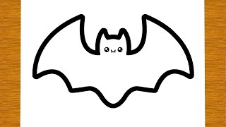 COME DISEGNARE UN PIPISTRELLO PER HALLOWEEN  Disegni facili ed educativi [upl. by Tobit73]