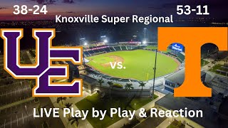 Evansville Purple Aces vs Tennessee Volunteers Knoxville Regional LIVE Play by Play amp Reaction [upl. by Acinorej]