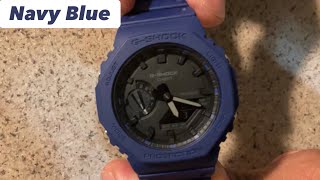 GShock Casioak GA21002AER Navy Blue [upl. by Laitselec167]