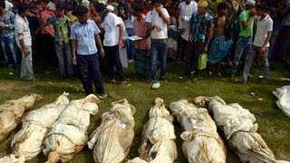 Bangladesh building collapse unidentified bodies buried in Dhaka [upl. by Evot643]