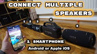 How to Connect Multiple Bluetooth Speakers to One Device Android or Apple iOS [upl. by Orpah]