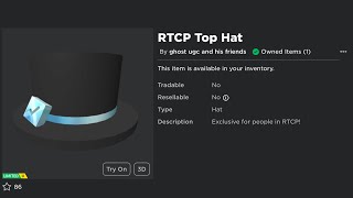 Sniping RTCP Top Hat Roblox Free UGC Limited [upl. by Johna659]