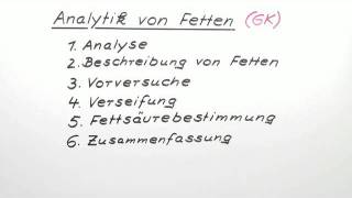 Analytik von Fetten GK  Chemie  Organische Chemie [upl. by Sorvats779]