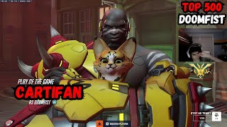 POTG🛡️ ONE OF THE BEST DOOMFIST  CARTIFAN  TOP 500  OVERWATCH 2 SEASON 13 [upl. by Ciredec]