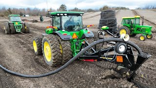 Laying Tile with New Tractor amp SoilMax Plow Start to Finish [upl. by Einreb]