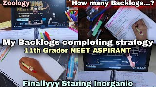 How I am Completing my backlogs🤔 MY STRATEGY 11th Grader study vlog📚 ✨ NEET ASPIRANT🩺 [upl. by Arahc991]