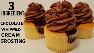 STABILIZED CHOCOLATE WHIPPED CREAM FROSTING  WITHOUT GELATINE [upl. by Kursh]