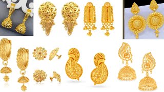 gold earrings designs  gold earrings designs for daily wear  gold earrings designs 2024earrings [upl. by Enirhtak]