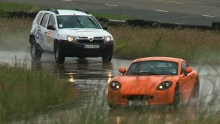 Worlds most unusual race  Dacia Duster vs Ginetta G40R by autocarcouk [upl. by Jesselyn]