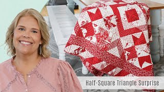 How to Make a HalfSquare Triangle Surprise Quilt  Free Quilting Tutorial [upl. by Adniled]