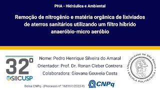 SIICUSP 2024 REMOÇÃO DE NITROGÊNIO E MATÉRIA ORGÂNICA DE LIXIVIADOS DE ATERROS SANITÁRIOS [upl. by Wessling651]