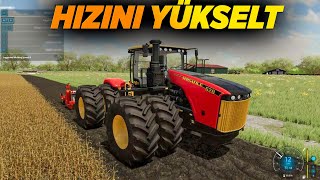 EKME SÜRME HASAT ETME MAKSİMUM HIZI ARTIRMA  FARMİNG SİMULATOR GERÇEK HIZ SINIRI FS22 [upl. by Ahsilad159]