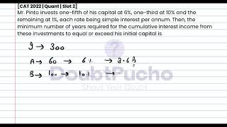 CAT 2024  CAT 2022 Quant Slot 2  Q18 Video Solution  doubtpucho [upl. by Maritsa931]