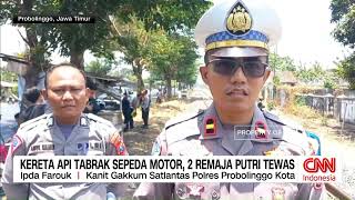 Kereta Api Tabrak Sepeda Motor 2 Remaja Putri Tewas [upl. by Bernette]