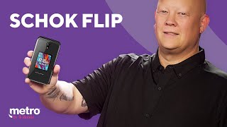 Schok Flip Phone Unboxing Easy to Use 4G LTE Cell Phone  Metro by TMobile [upl. by Abas]