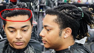 😱OMG😱 HE WENT 3MONTHS WITHOUT A HAIRCUT MID DROP FADE UNDERCUT DREAD LOCS HAIRCUT TUTORIAL [upl. by Lillywhite]