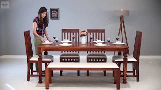 6 Seater Dining Table Set – Buy Best 6 Seater Dining Set Online  Wooden Street [upl. by Tevlev]