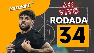 🔴LIVE DICAS 34 RODADA  CARTOLA FC 2024  BORA MITAR [upl. by Garlaand]