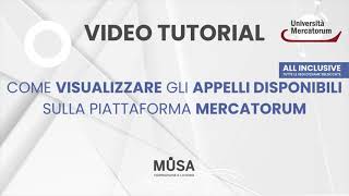 Tutorial Come visualizzare appelli desame disponibili ALL INCLUSIVE  Mercatorum Musa Formazione [upl. by Anij]