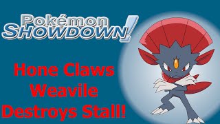 HONE CLAWS WEAVILE DESTROYS STALL Pokemon Showdown OU Live [upl. by Ellennod]