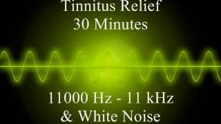 Tinnitus Relief  30 Minutes  11000 Hz 11 Khz  White Noise [upl. by Efeek319]