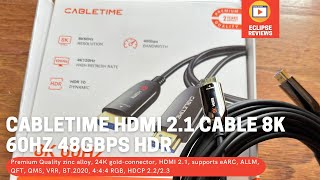 Cabletime Active Optical HDMI 21 Cable 8K 60Hz 48Gbps HDR [upl. by Joab]