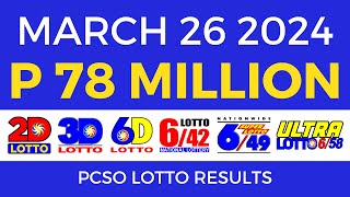 Lotto Result March 26 2024 9pm PCSO [upl. by Marian]