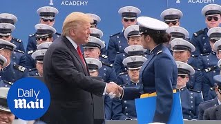 Trump shakes hands with all the graduating Air Force cadets [upl. by Suilenroc]