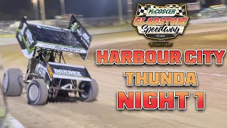 TRACK RECORDS SHATTERED  McCosker Gladstone Speedway Sprintcars Harbour City Thunda Night 1 [upl. by Naejamron499]