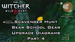 The Witcher 3 Wild Hunt  Scavenger Hunt MASTERCRAFTED Bear School Gear Upgrade Diagrams Part 4 [upl. by Lee848]