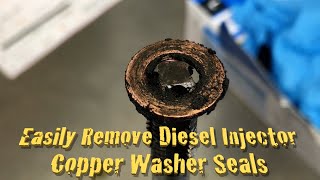 Easily Remove Diesel Injector Copper Washer Seals [upl. by Atoiyanap837]