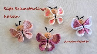 Schmetterlinge häkeln 🦋 Süße Schmetterlinge 🦋 [upl. by Hgielac]