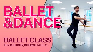 Ballet class for Intermediate lv Short class balletlessons [upl. by Bocyaj]