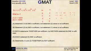 DAILY DOSE 82  GMAT FREE QUESTIONS  MISSION MBA [upl. by Mathews]