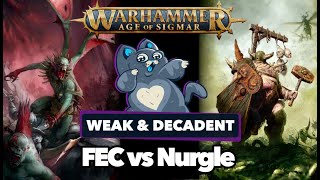 Flesheater Courts vs Nurgle  Age of Sigmar Battle Report [upl. by Gnihc]