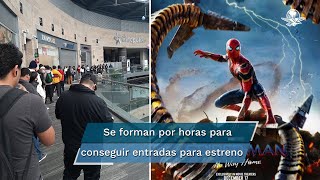 Desbordan filas en las taquillas de Cinemex y Cinépolis para el estreno de quotSpiderman No Way Homequot [upl. by Drofub]