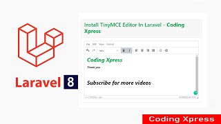 How To Use TinyMCE Editor In Laravel  Laravel Tutorial  Coding Xpress [upl. by Engenia]