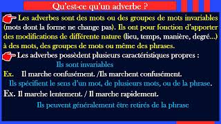 Comment reconnaitre un adverbe ses caractéristiques Le sens des adverbes [upl. by Yniatirb]